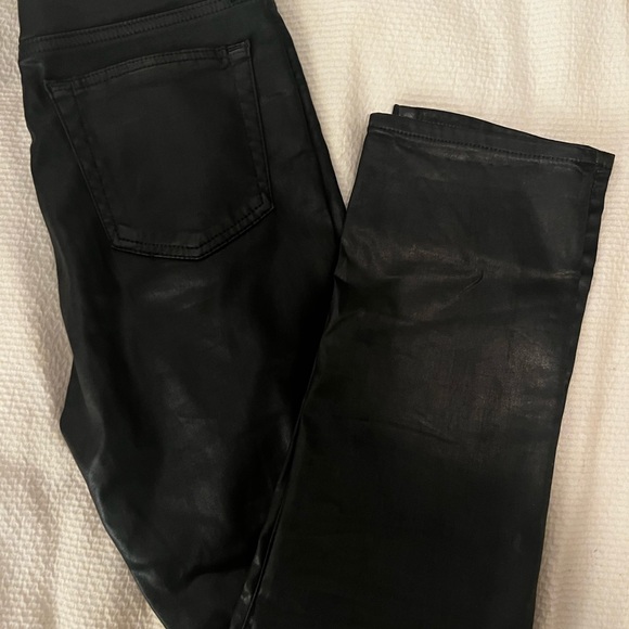 AG High Rise Cropped Jean Coated Leather - The Isabelle - Picture 9 of 9